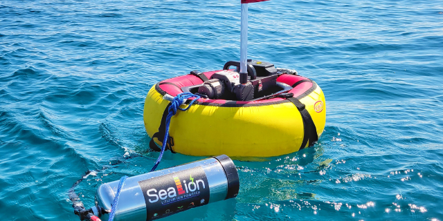 Floating dive compressor for tankless diving