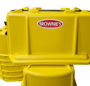 A replacement lid for a gasoline powered Brownie's Third Lung tankless dive system.